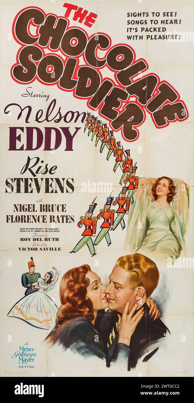 Vintage movie poster for The Chocolate Soldier (MGM, 1941) Starring Nelson Eddy & Rise Stevens - Musical Stock Photo