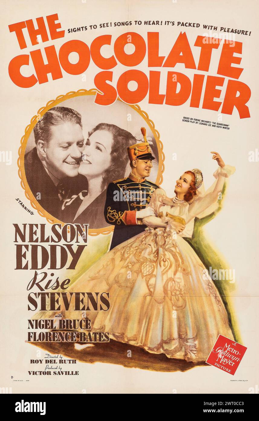 Vintage movie poster for The Chocolate Soldier (MGM, 1941) Starring Nelson Eddy, Rise Stevens - Musical Stock Photo