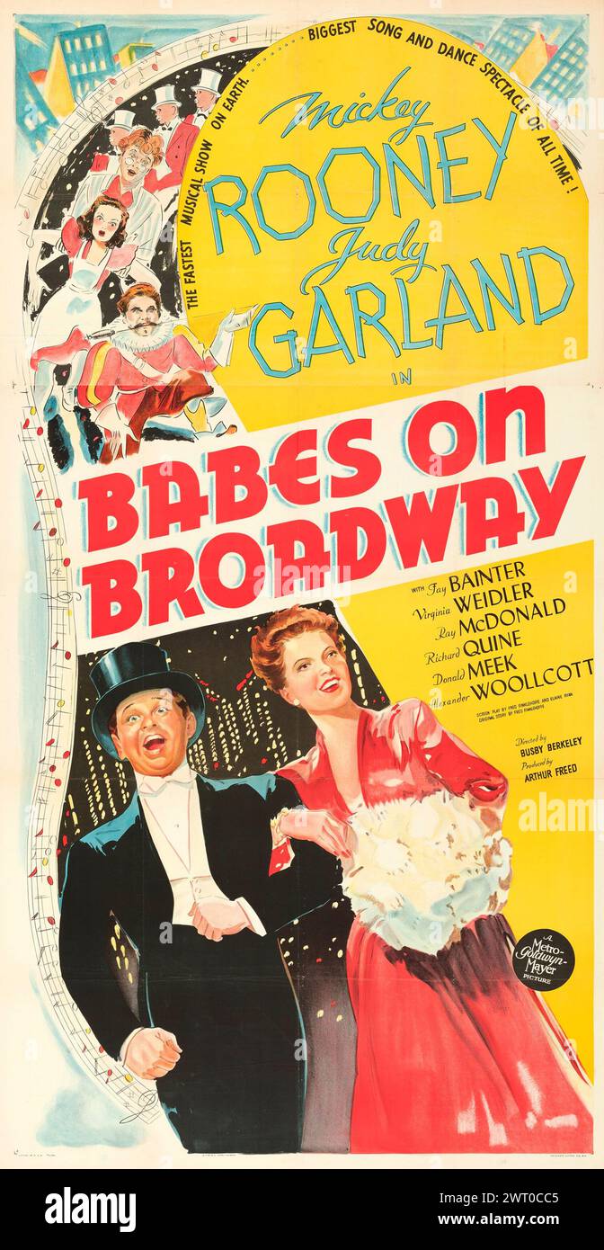 Vintage movie poster for the musical Babes on Broadway feat Mickey Rooney & Judy Garland (MGM, 1941) Stock Photo