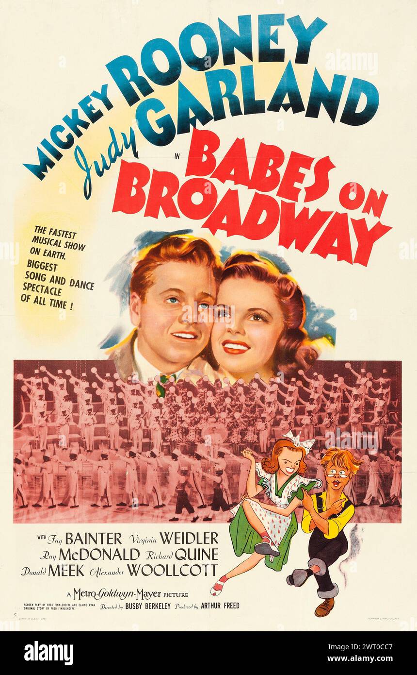 Vintage movie poster for the musical Babes on Broadway feat Mickey Rooney and Judy Garland (MGM, 1941) Stock Photo