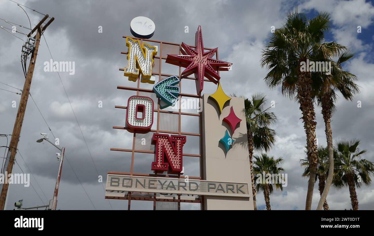 Las Vegas, Nevada, USA 7th March 2024 The Neon Boneyard Park on March 7