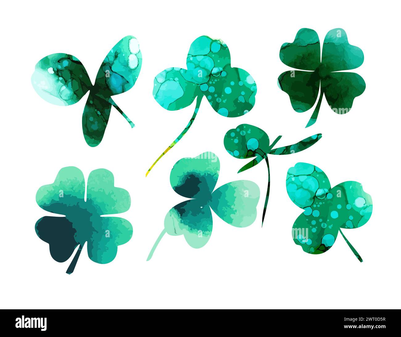 Green shamrock clover leaves Stock Vector Images - Alamy