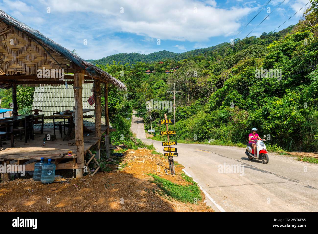 Scooter on a road on Koh Lanta, holiday, travel, tourism, travel ...