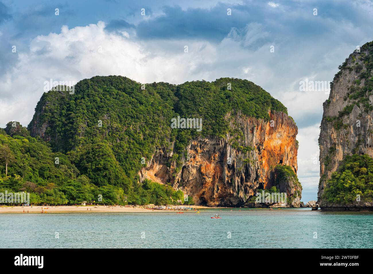 Island landscape near Krabi, stormy sky, thunderstorm, cloudy, weather, sky, storm clouds, nature, force of nature, sea, ocean, island, seascape Stock Photo