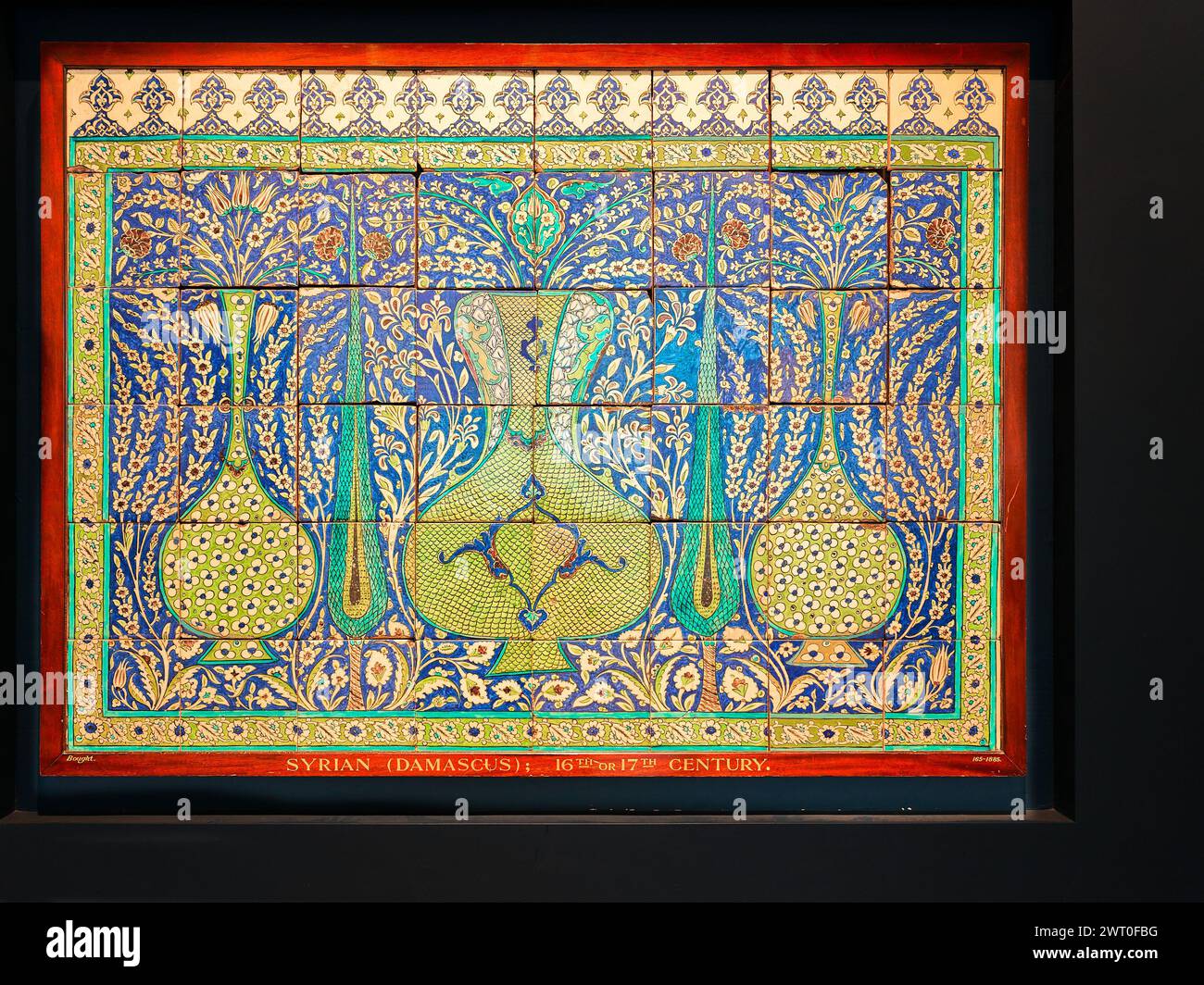 Tiles, muslim art from middle east, about 1650. Stock Photo
