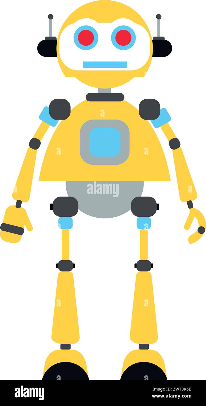 Illustration of Robot Icon in Flat Style Stock Vector Image & Art - Alamy