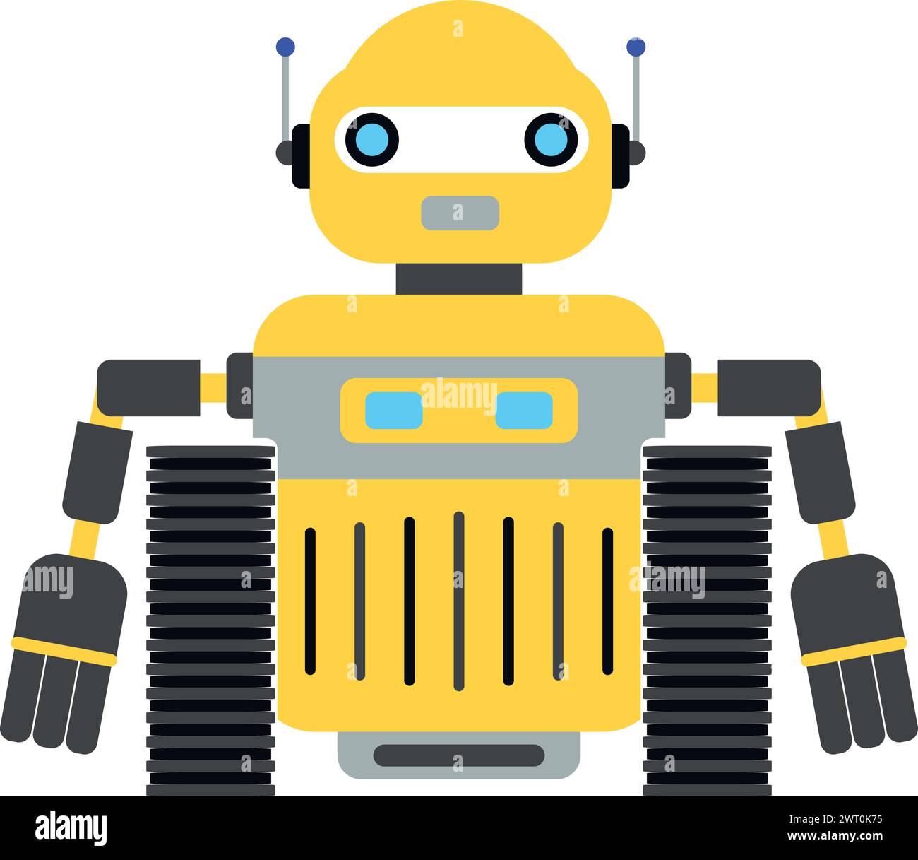 Illustration of Robot Icon in Flat Style Stock Vector Image & Art - Alamy