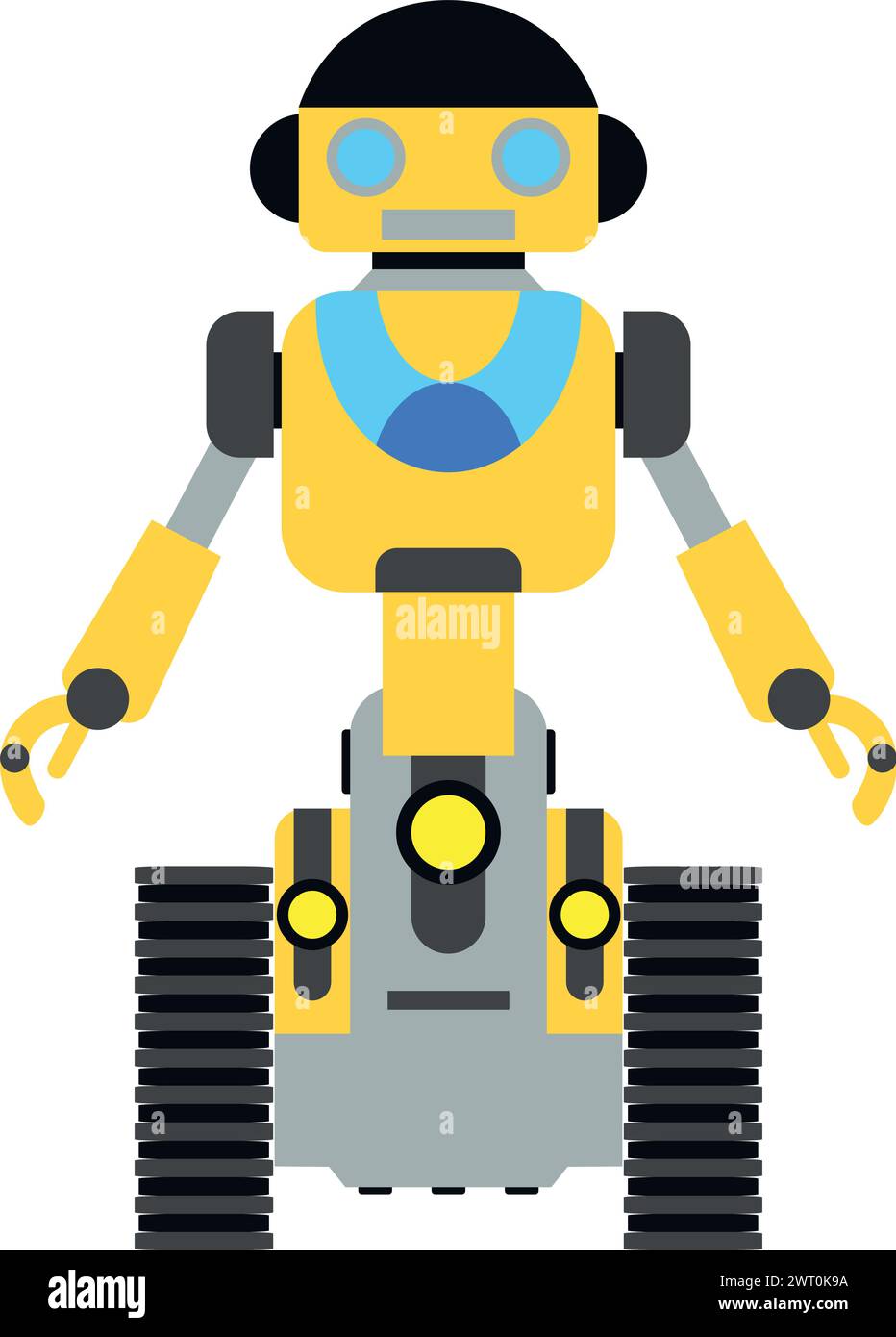 Illustration of Robot Icon in Flat Style Stock Vector Image & Art - Alamy