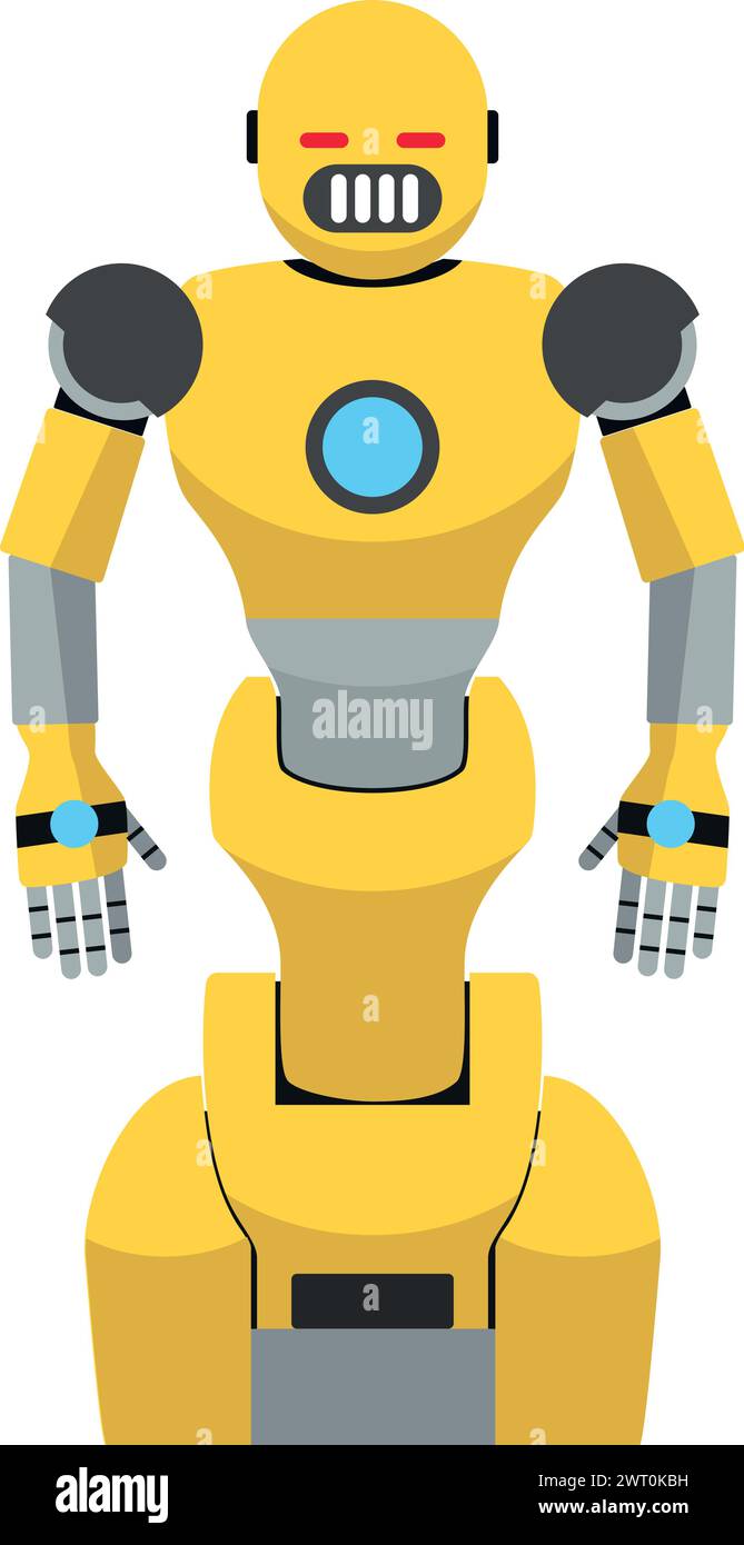 Illustration of Robot Icon in Flat Style Stock Vector Image & Art - Alamy