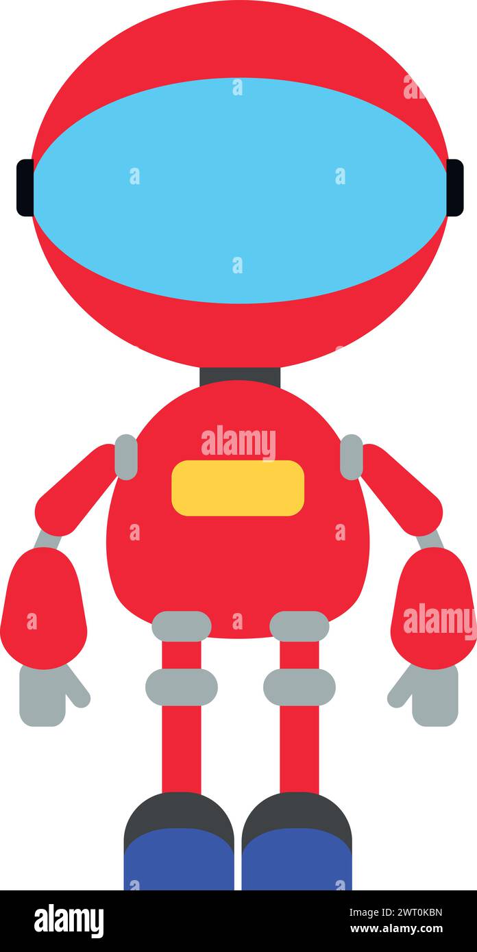 Illustration of Robot Icon in Flat Style Stock Vector Image & Art - Alamy