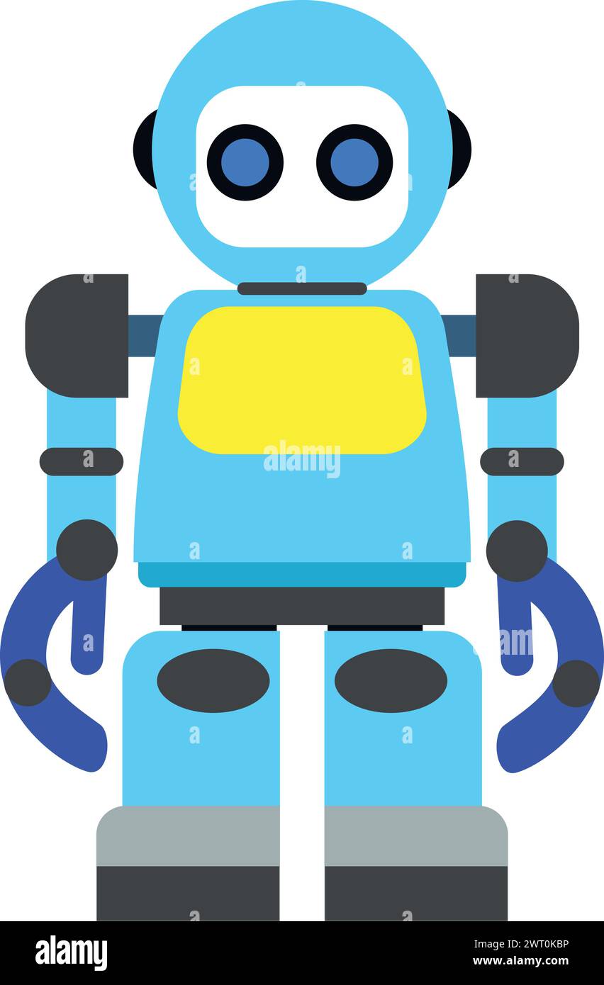 Illustration of Robot Icon in Flat Style Stock Vector Image & Art - Alamy