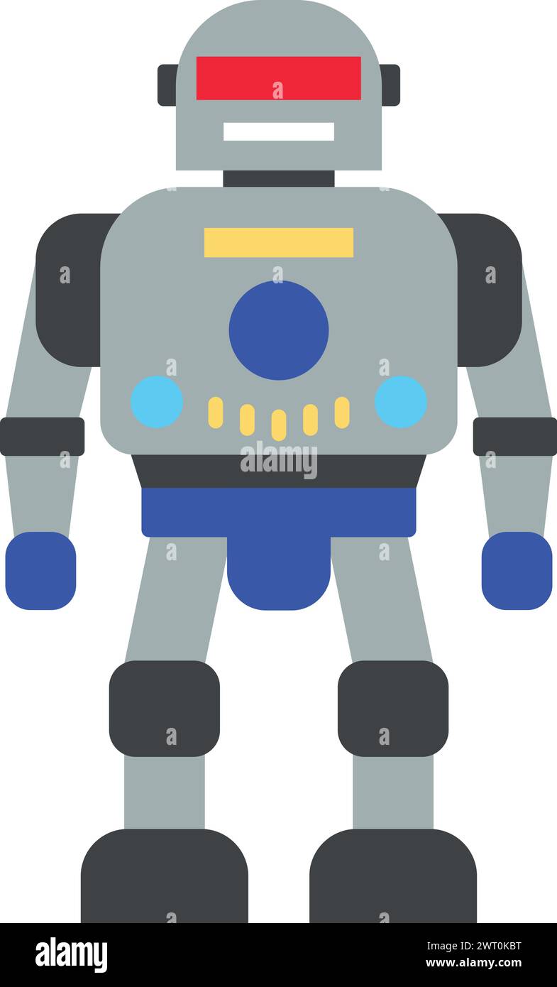 Illustration of Robot Icon in Flat Style Stock Vector Image & Art - Alamy