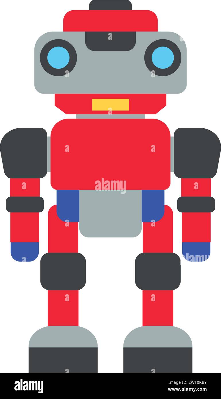 Illustration of Robot Icon in Flat Style Stock Vector Image & Art - Alamy