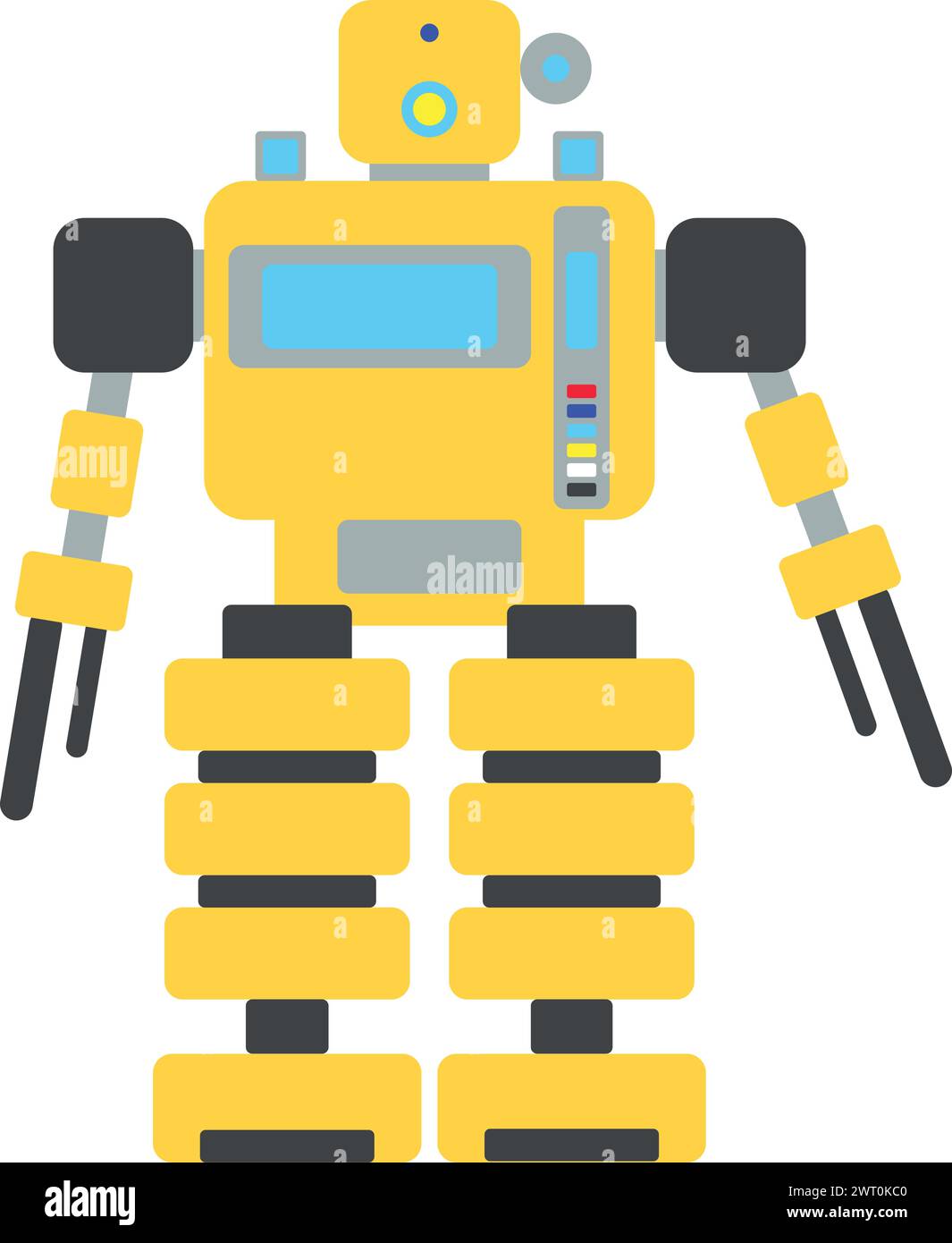 Illustration of Robot Icon in Flat Style Stock Vector Image & Art - Alamy