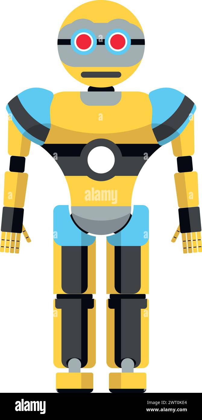 Illustration of Robot Icon in Flat Style Stock Vector Image & Art - Alamy
