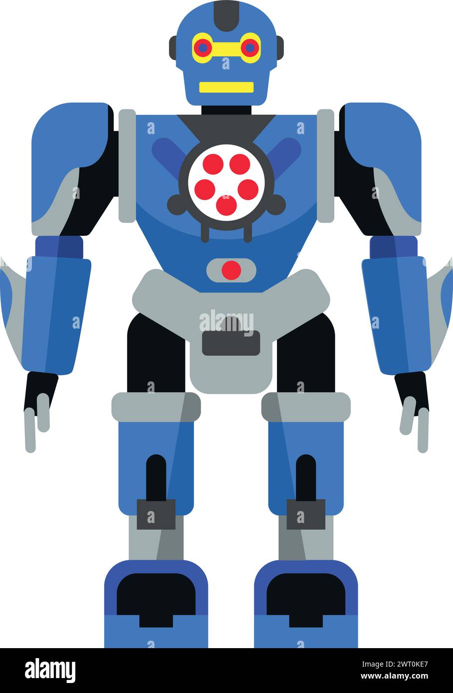 Illustration of Robot Icon in Flat Style Stock Vector Image & Art - Alamy