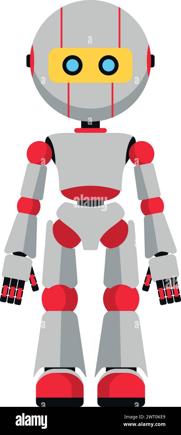 Illustration of Robot Icon in Flat Style Stock Vector Image & Art - Alamy