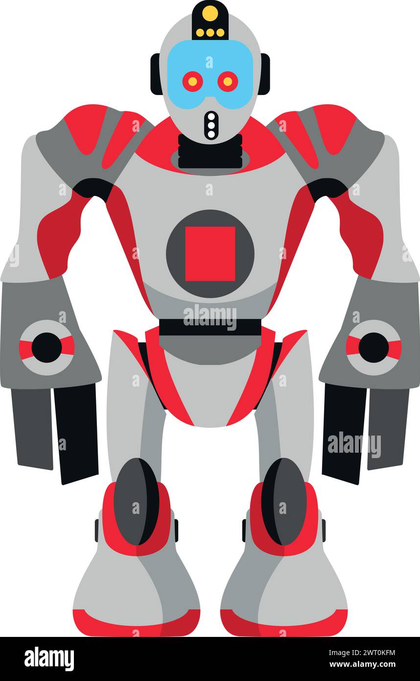 Illustration of Robot Icon in Flat Style Stock Vector Image & Art - Alamy