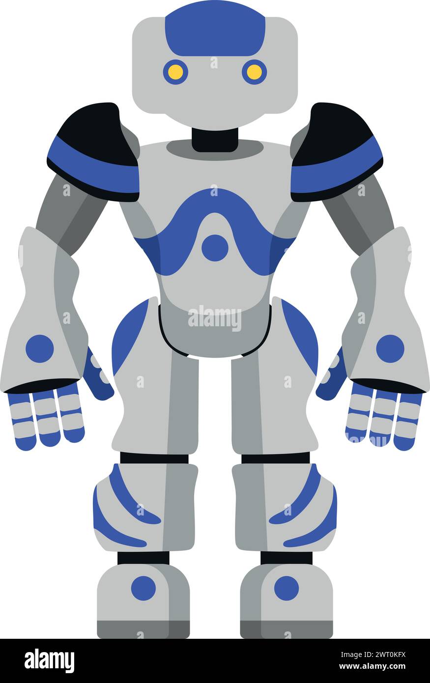 Illustration of Robot Icon in Flat Style Stock Vector Image & Art - Alamy