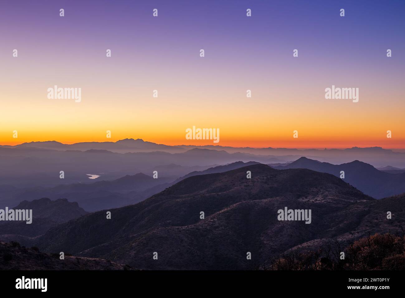 Sunrise Splendor at Humboldt Mountain Lookout with Layered Peaks Stock Photo