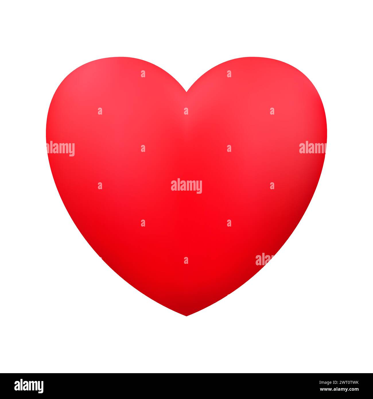 Red realistic heart icon on white background. 3d vector illustration ...