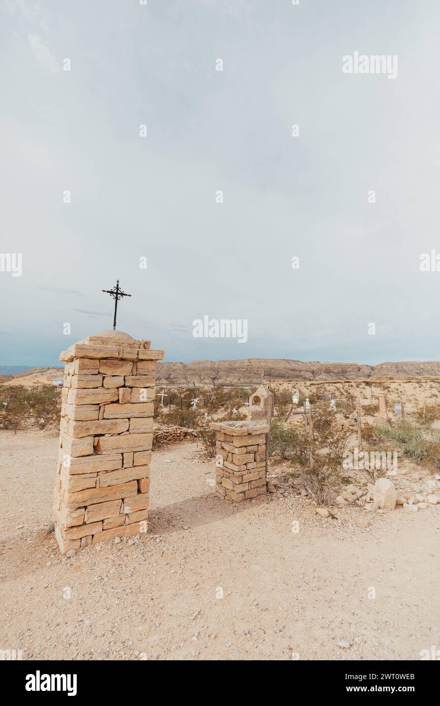Entrance to the Terlingua Cemetery Stock Photo