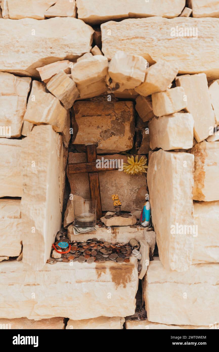 Close up of a Shrine at Terlingua Cemetery Stock Photo