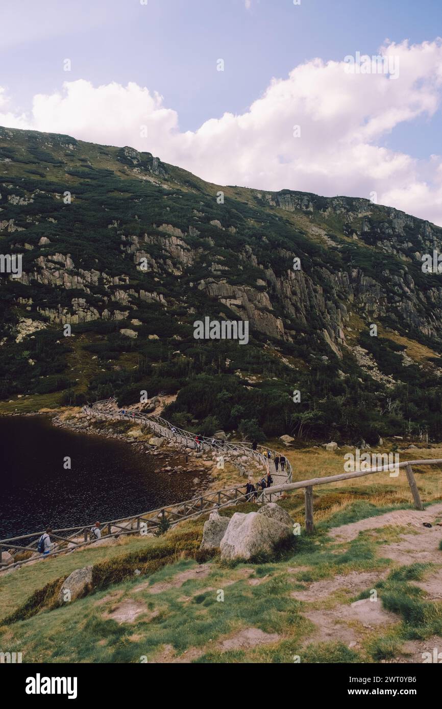 view of the highest peak of Karkonosze-Sniezka Stock Photo