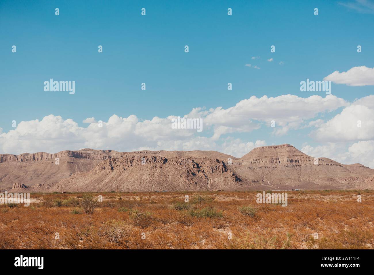 Mountain Range Seen from Hueco Tanks State Park in El Paso, Texas Stock Photo