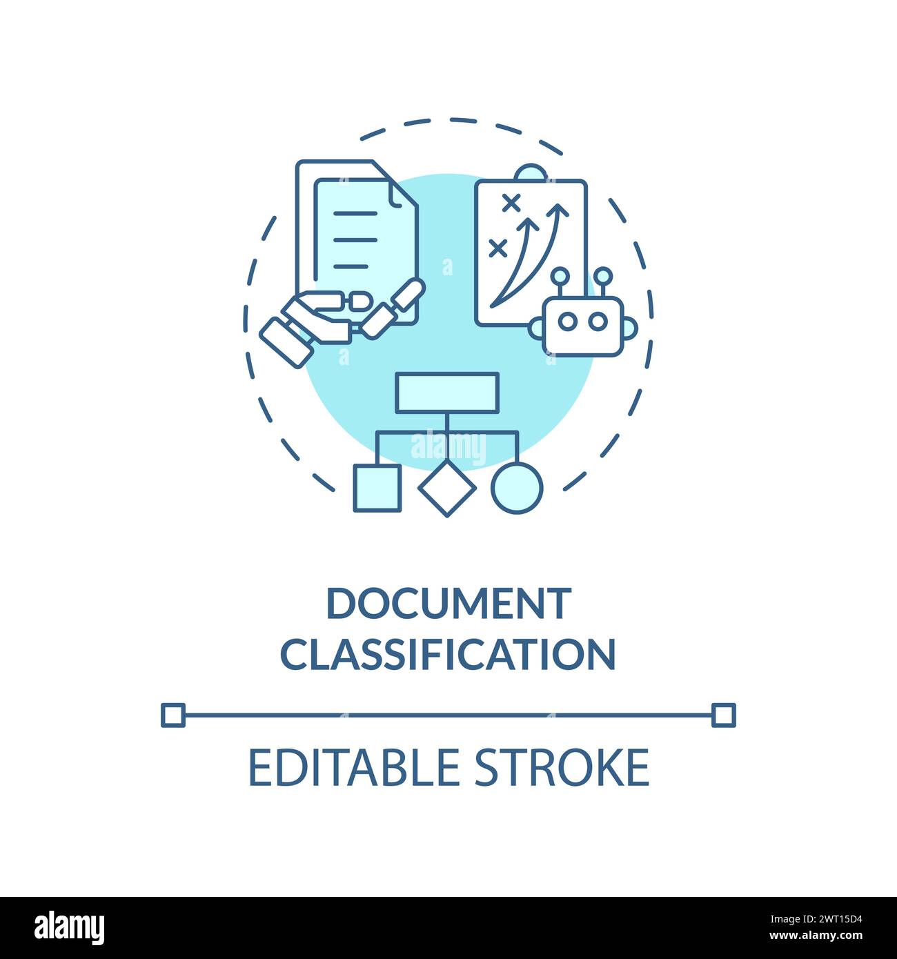 Document classification soft blue concept icon Stock Vector Image & Art ...