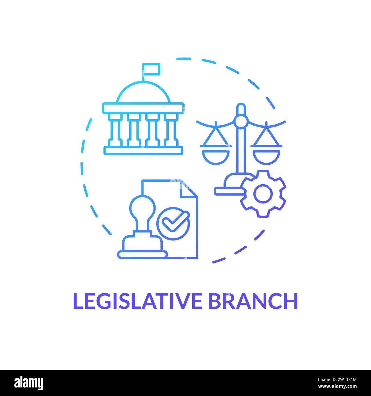 Legislative branch blue gradient concept icon Stock Vector