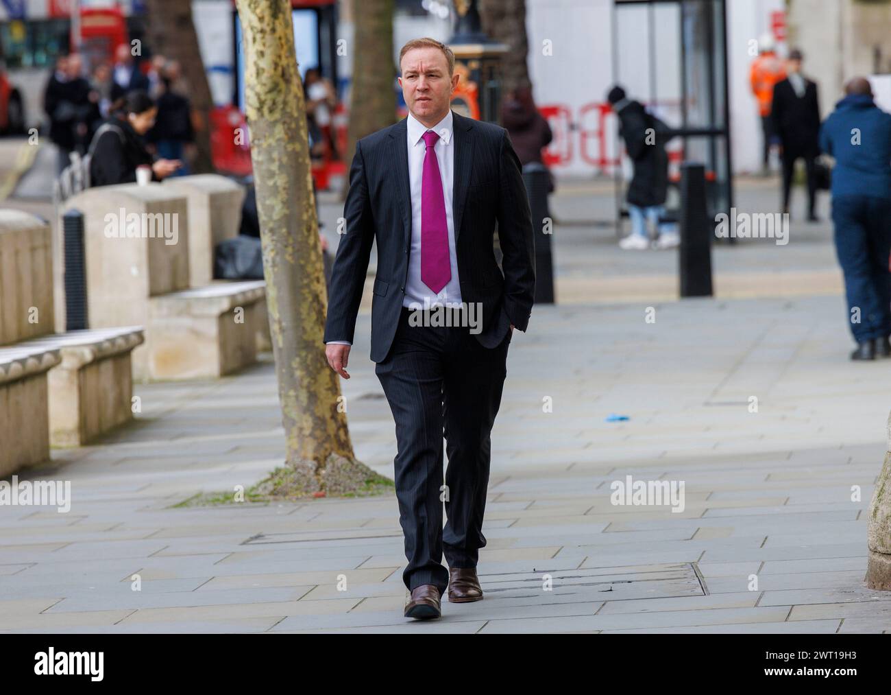London, UK. 15th Mar, 2024. Former Trader, Tom Hayes, arrives at the High Court. The cases of Tom Hayes and Carlo Palombo have been referred to the court by th e Criminal Case Review Commission (CCRC). The two traders were convicted and jailed over LIBOR manipulation. Credit: Mark Thomas/Alamy Live News Stock Photo