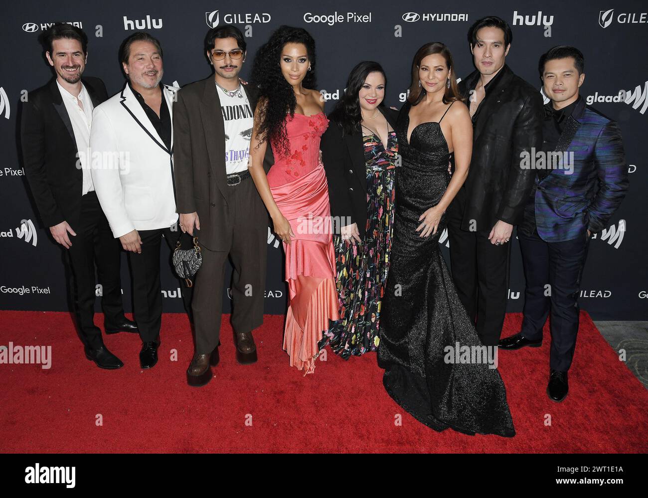 Los Angeles, USA. 14th Mar, 2024. (L-R) WITH LOVE Cast & Crew - Guest, Benito Martinez, Mark Indelicato, Isis King, Gloria Calderón Kellett, Constance Marie, Desmond Chiam and Vincent Rodriguez III at the 35th Annual GLAAD Media Awards held at the Beverly Hilton Hotel in Beverly Hills, CA on Thursday, ?March 14, 2024. (Photo By Sthanlee B. Mirador/Sipa USA) Credit: Sipa USA/Alamy Live News Stock Photo