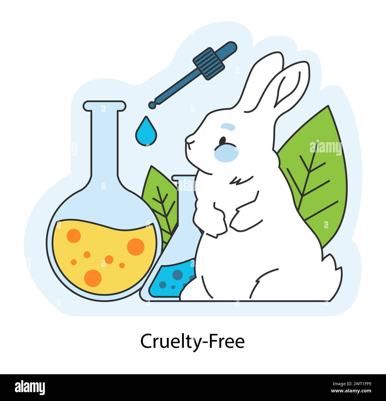 Rabbit Rights Poster Cute little white rabbit. Cruelty free sustainable development, animals ...