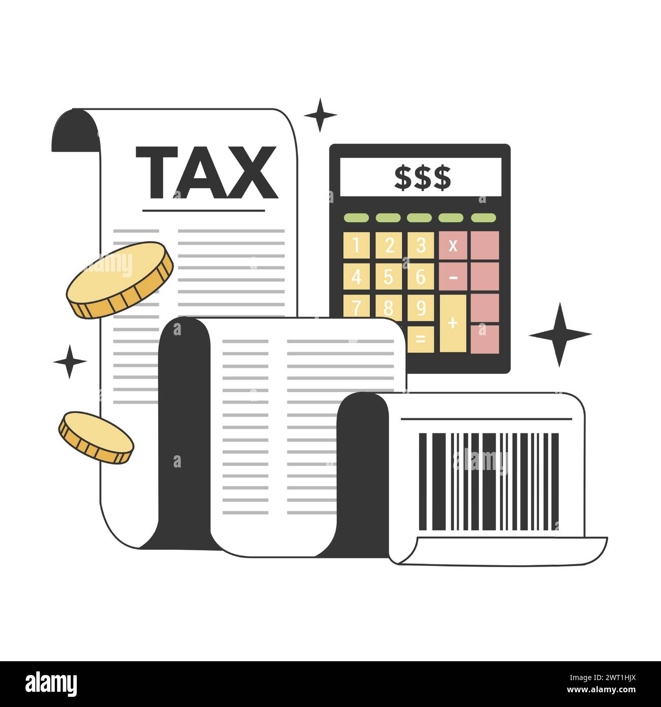 Financial literacy in taxes and fees paying. Financial charge, obligatory payment calculating