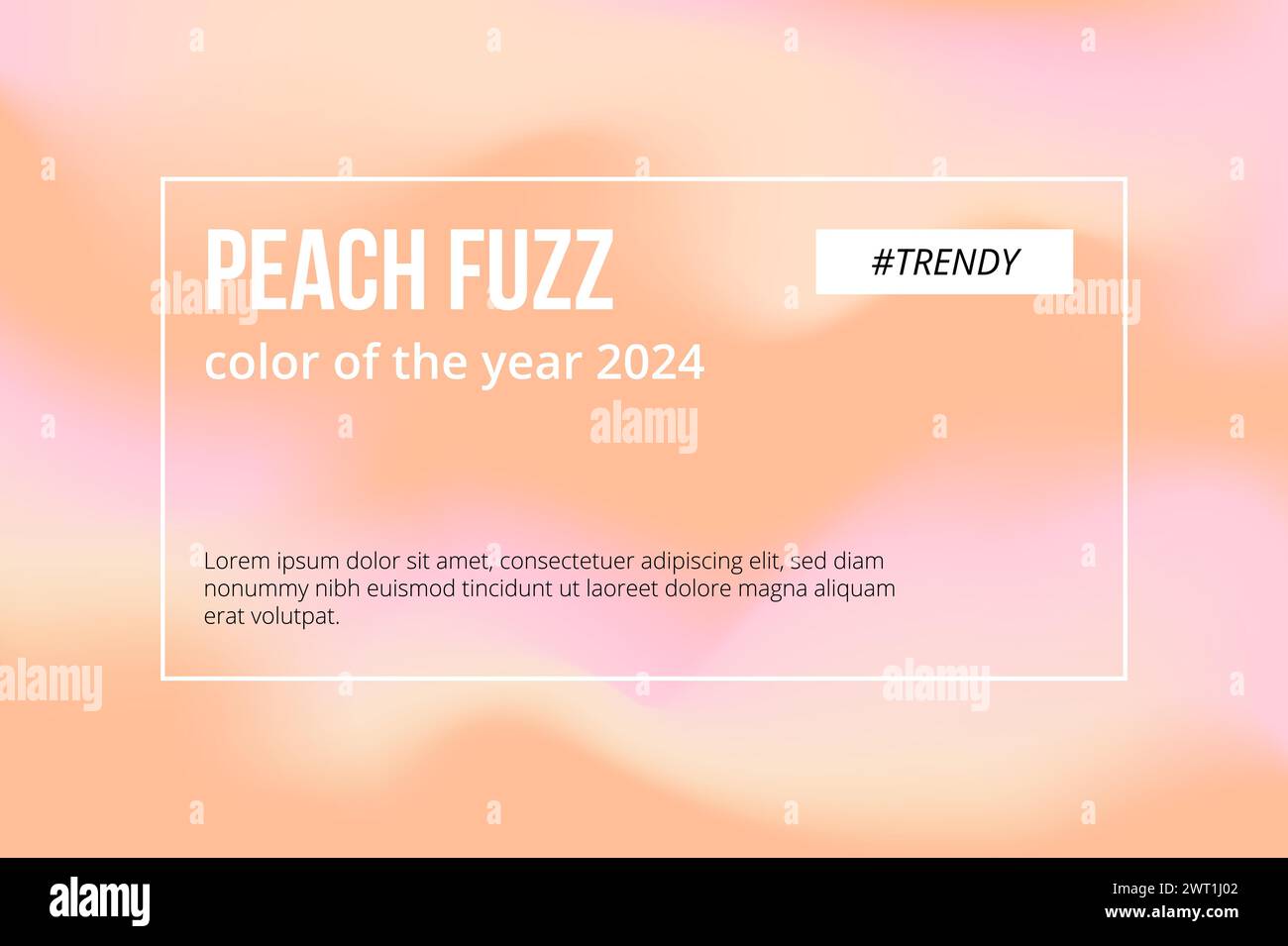 Peach fuzz background. Trendy color of the year 2024. Vector illustration Stock Vector