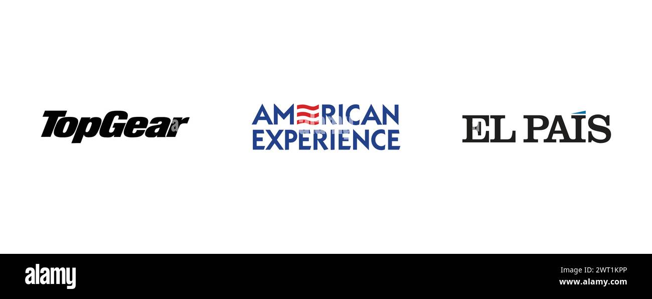 TopGear, American Experience, El Pais . Vector brand logo collection