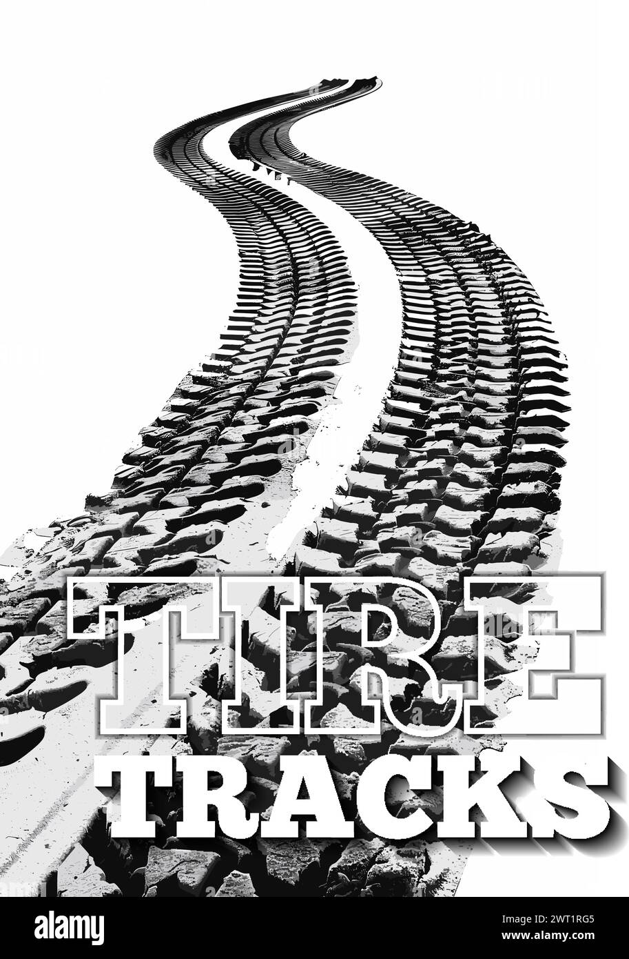 Tire tracks vector illustration isolated on white background Stock Vector