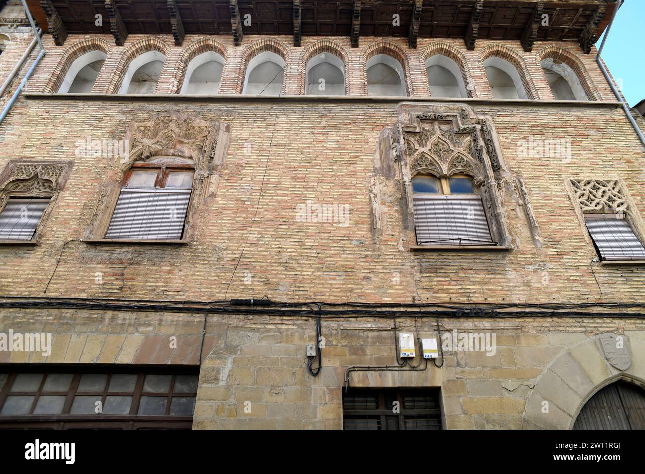 Sanguesa, Palacio de Añues or de los Duques de Granada de Ega (gothic 15th century). Comunidad Foral de Navarra, Spain. Stock Photo