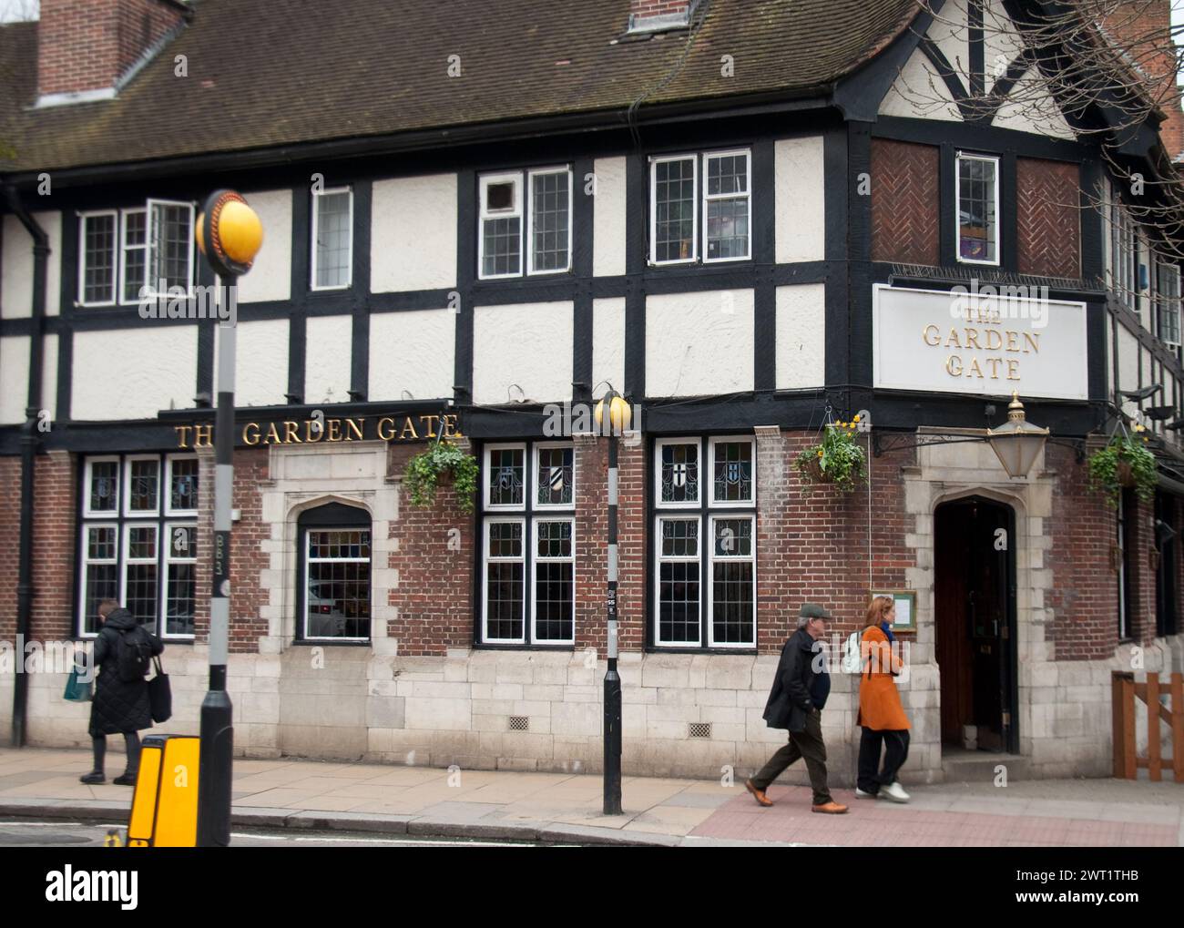 The Garden Gate pub, South End Road, Hamstead, London, UK Stock Photo