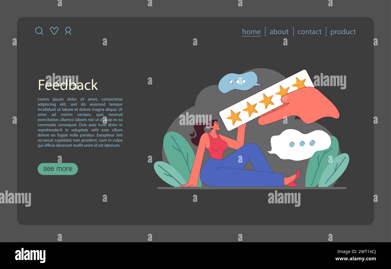 Active listening skill web banner or landing page dark or night mode ...