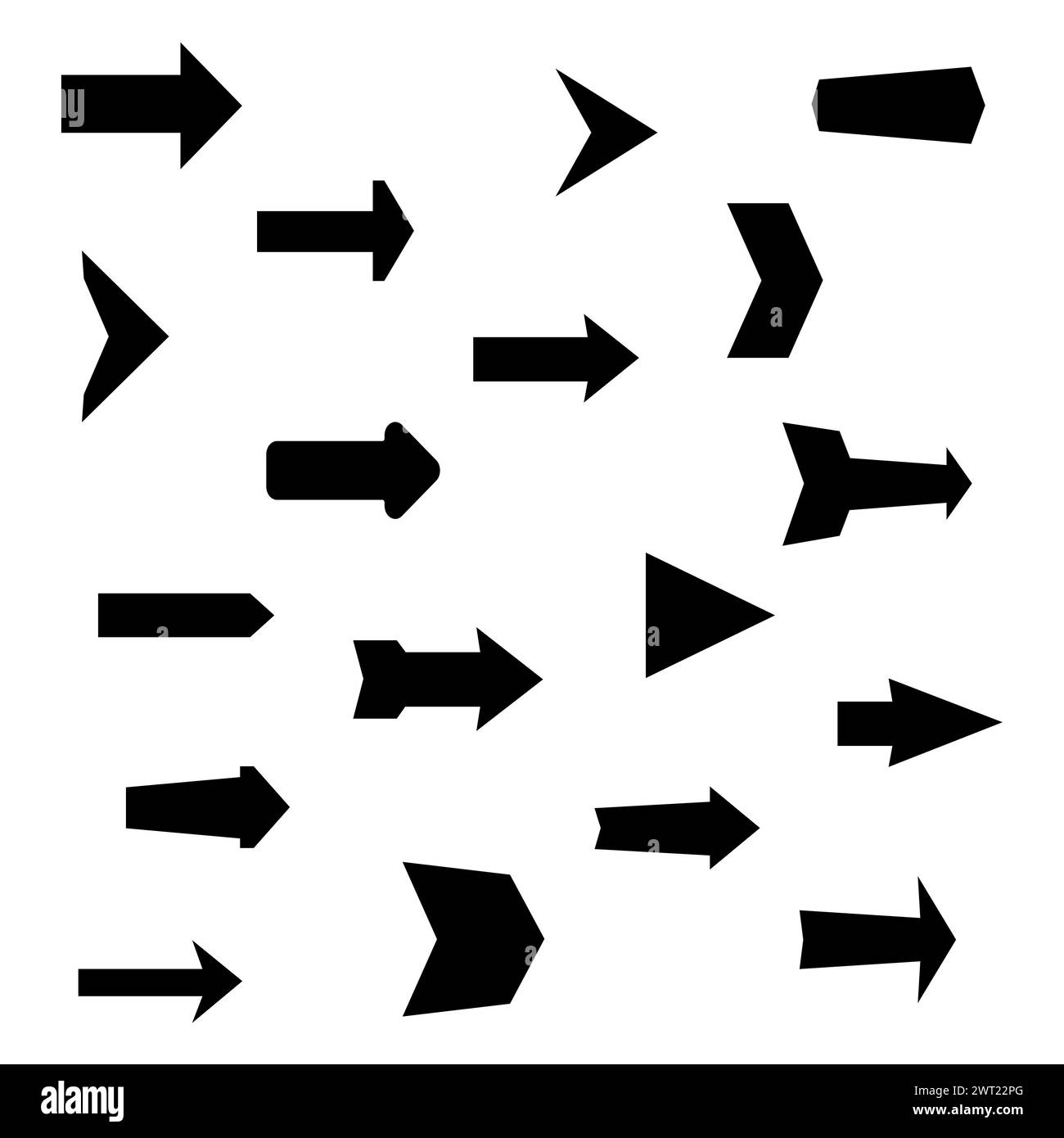 Set of black various arrows. Vector illustration Stock Vector Image ...