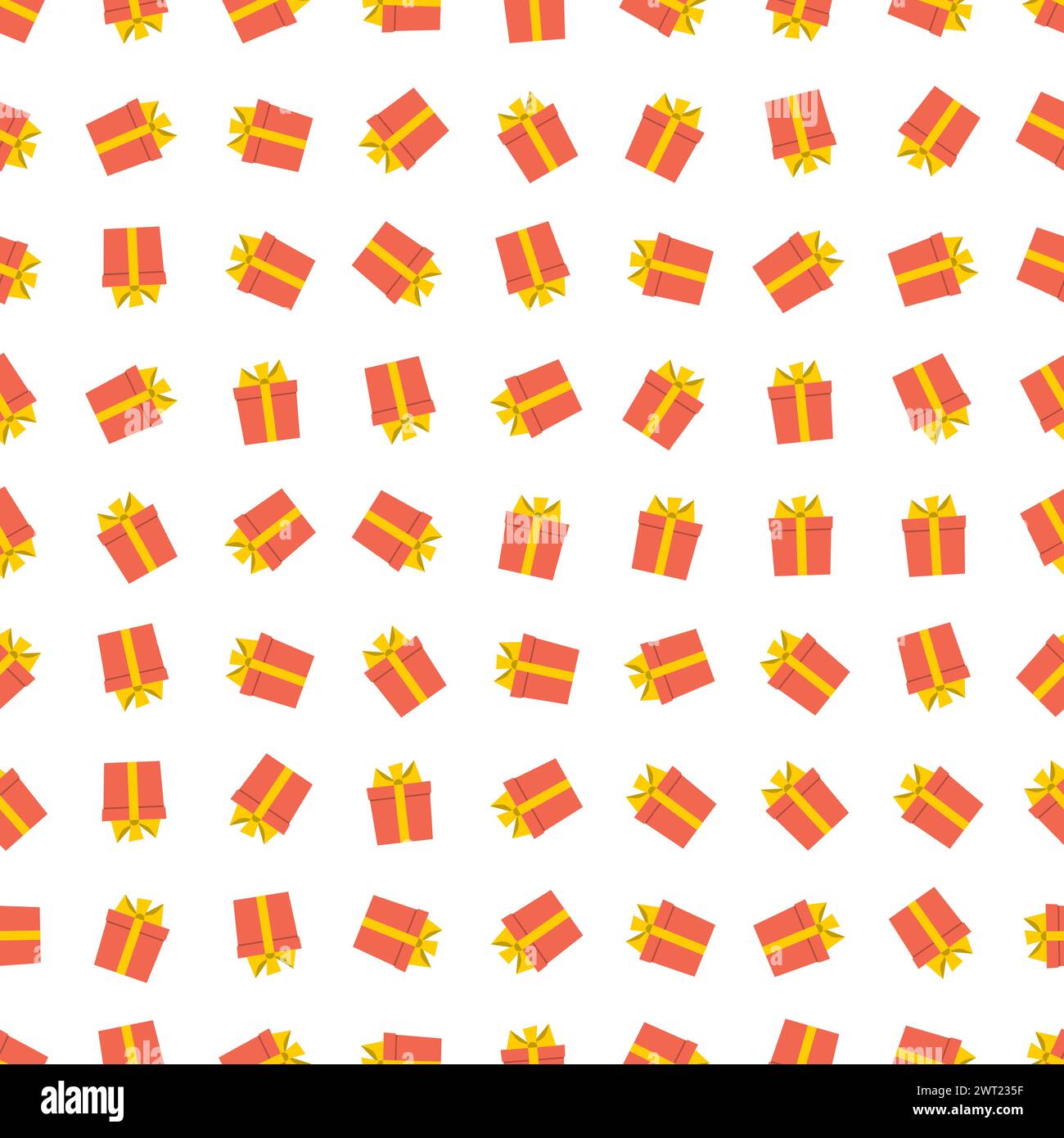 Christmas semless pattern with gift box on white background. Vector illustration Stock Vector
