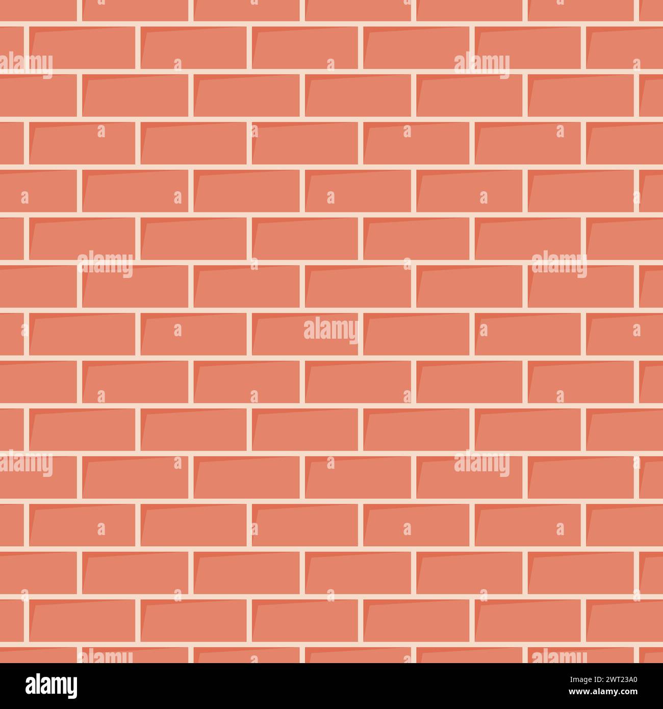 Red brick wall texture. Seamless background. Vector illustration Stock Vector