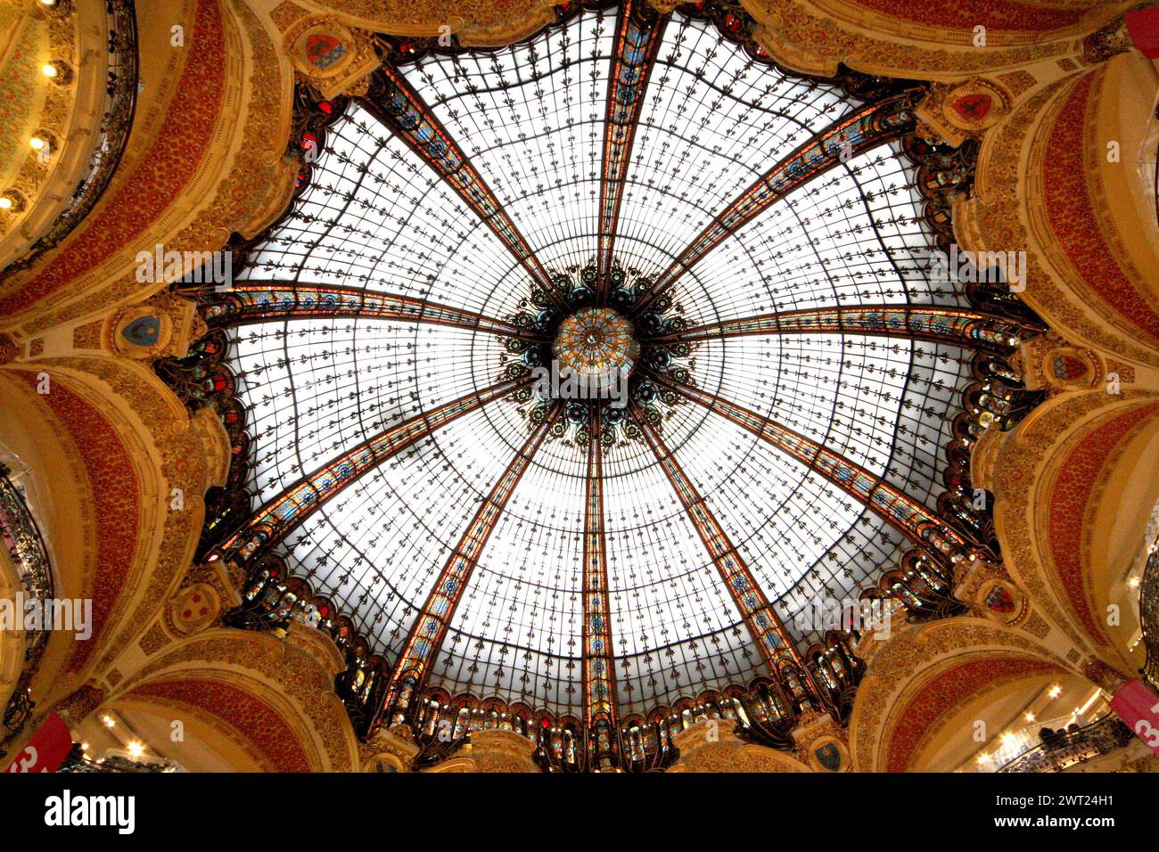 Ceiling of the Galeries Lafayette department store in the center of Paris, France. vvbvanbree photography Stock Photo