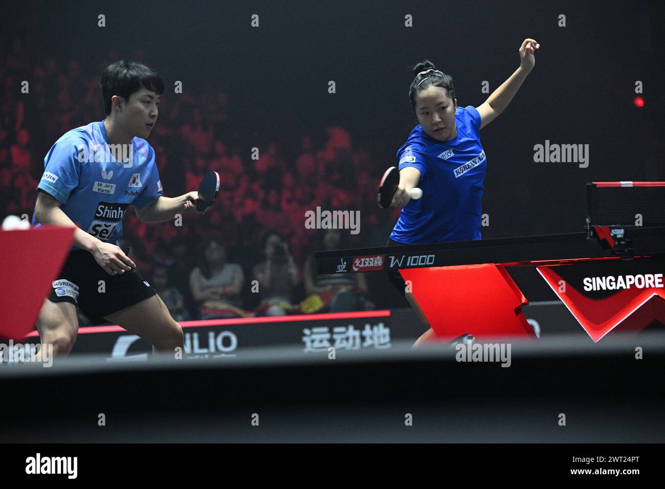 Singapore. 15th Mar, 2024. Shin Yubin (R)/Lim Jonghoon of South Korea