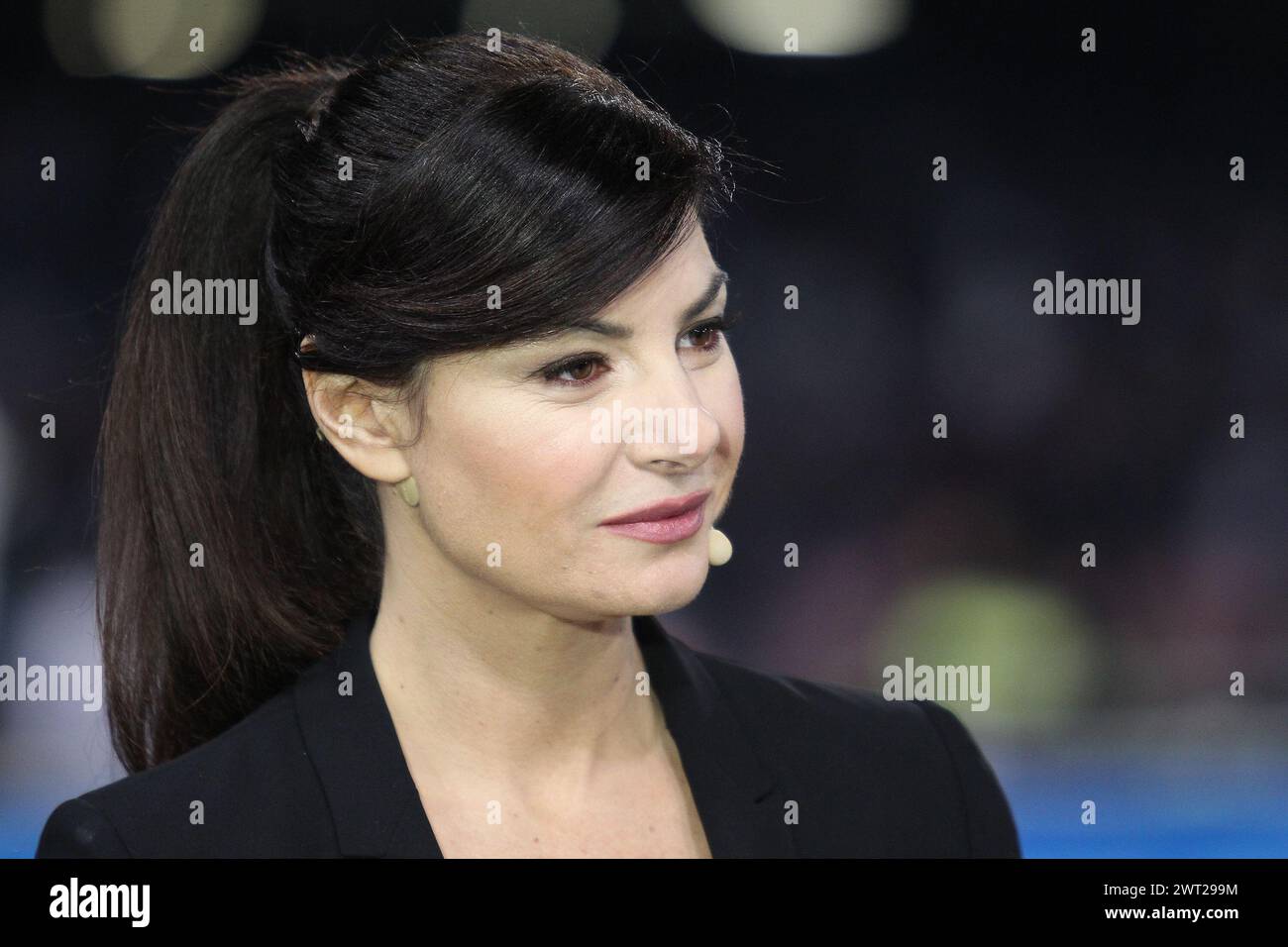 The journalist and anchor woman Ilaria D'Amico at the San Paolo Stadium ...