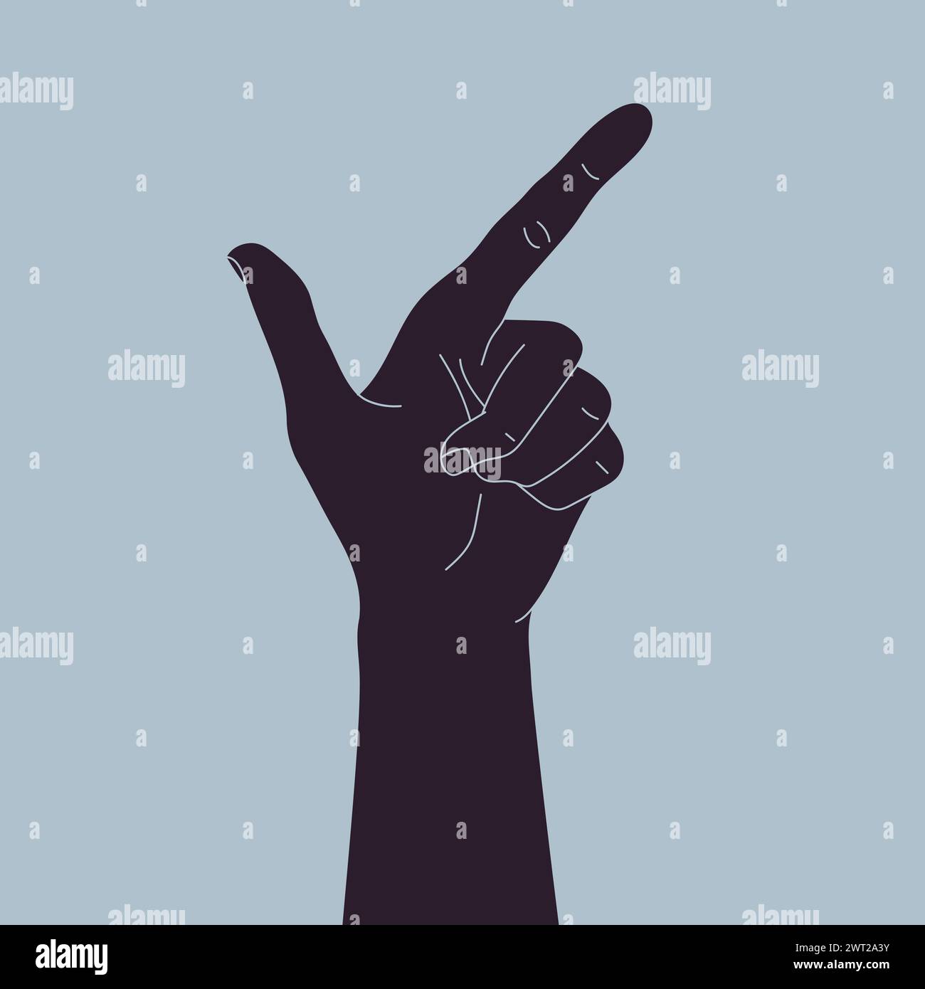 Silhouette of a hand with index finger. Pointing finger. Vector illustration Stock Vector