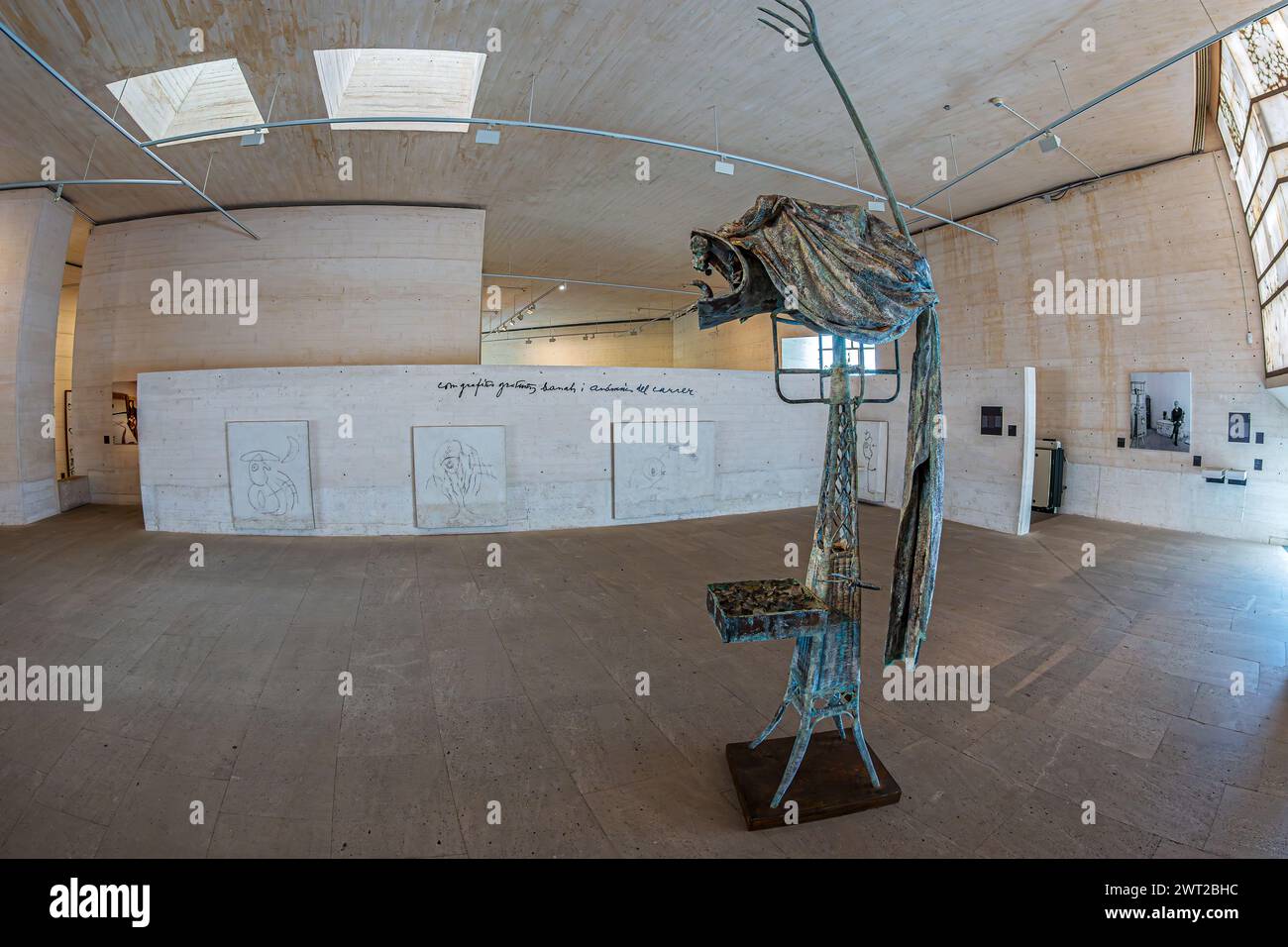 PALMA DE MALLORCA, SPAIN - SEPTEMBER 22, 2023: Inside of the Fundacio Miro Mallorca (Miro Mallorca Foundation), a museum  dedicated to the work of the Stock Photo