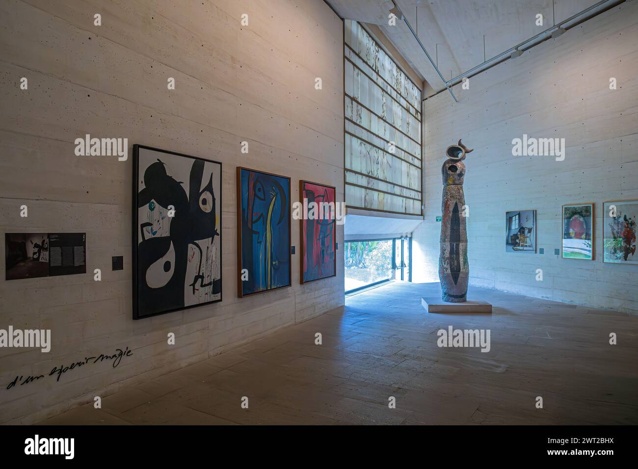 PALMA DE MALLORCA, SPAIN - SEPTEMBER 22, 2023: Inside of the Fundacio Miro Mallorca (Miro Mallorca Foundation), a museum  dedicated to the work of the Stock Photo